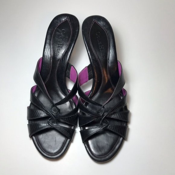 Cole Haan Black Leather Strappy Heels- Size 9B - Picture 1 of 8